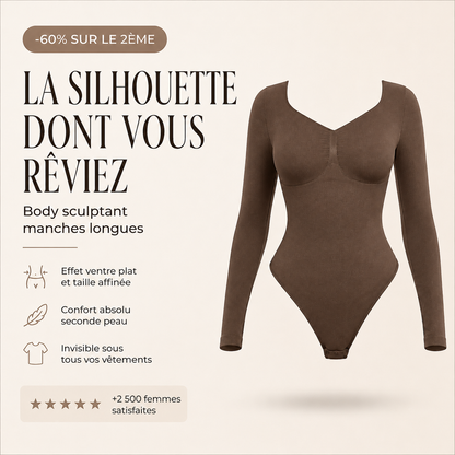 Body Sculptant Manches Longues String - Effet seconde Peau